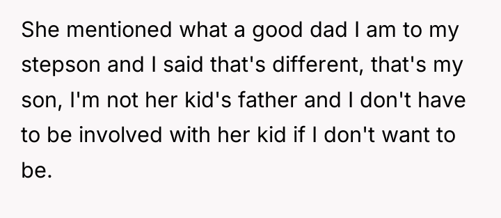 She mentioned what a good dad I am to my...