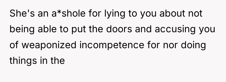 She's an a*shole for lying to you about not being...