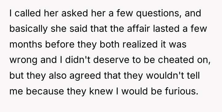 I called her asked her a few questions, and basically...