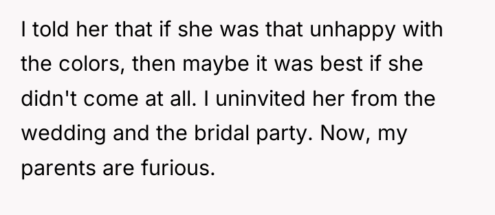 I told her that if she was that unhappy with...