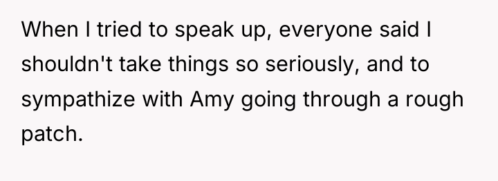 When I tried to speak up, everyone said I shouldn't...