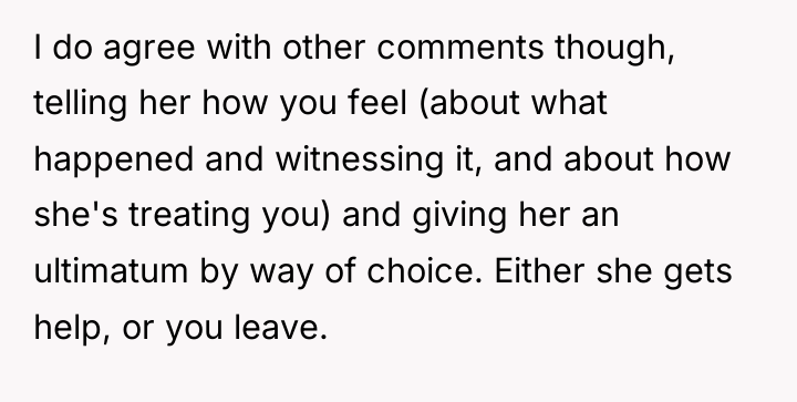 I do agree with other comments though, telling her how...