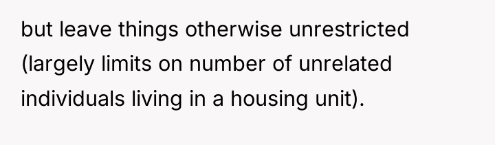 but leave things otherwise unrestricted (largely limits on number of...