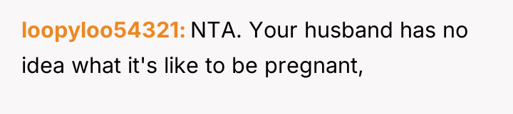loopyloo54321 NTA. Your husband has no idea what it's like...