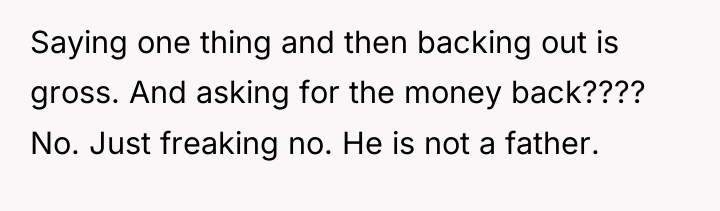 Saying one thing and then backing out is gross. And...