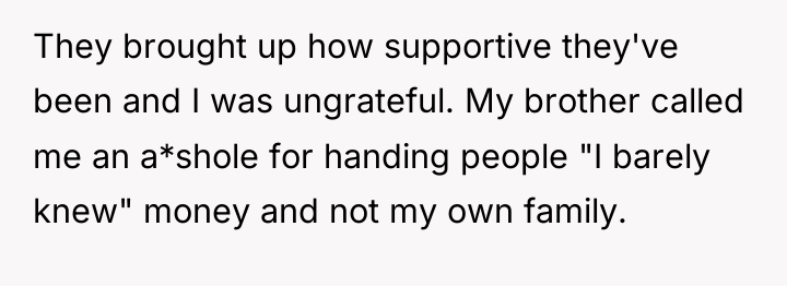 They brought up how supportive they've been and I was...