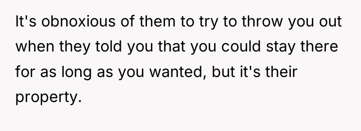 It's obnoxious of them to try to throw you out...