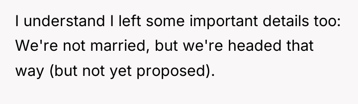 I understand I left some important details too: We're not...