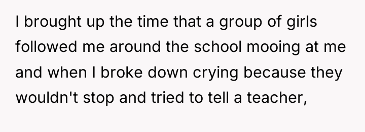 I brought up the time that a group of girls...