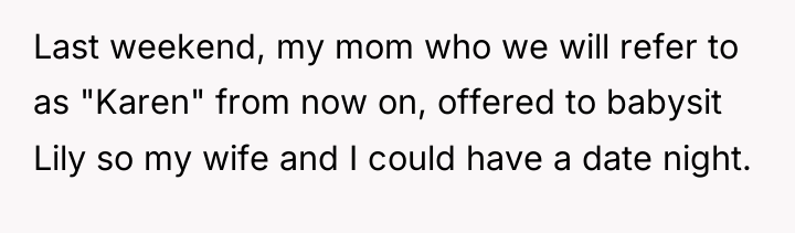 Last weekend, my mom who we will refer to as...