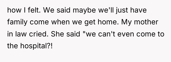 how I felt. We said maybe we'll just have family...