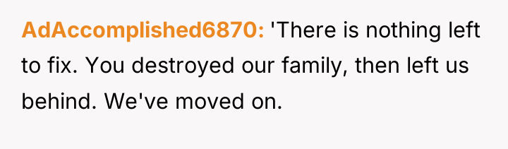AdAccomplished6870 'There is nothing left to fix. You destroyed our...