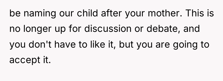 be naming our child after your mother. This is no...