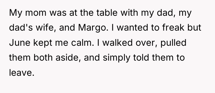 My mom was at the table with my dad, my...