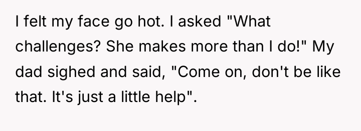 I felt my face go hot. I asked "What challenges?...