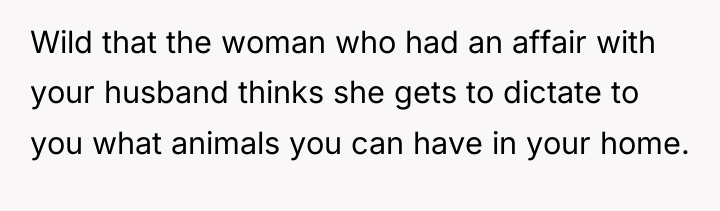 Wild that the woman who had an affair with your...