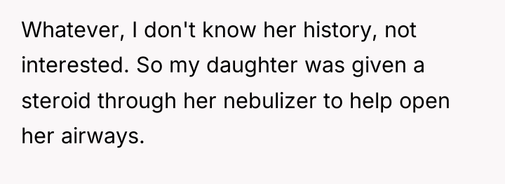 Whatever, I don't know her history, not interested. So my...