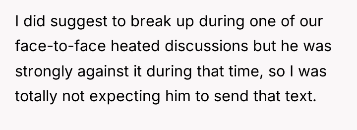 I did suggest to break up during one of our...