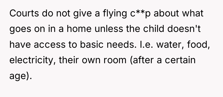Courts do not give a flying c**p about what goes...