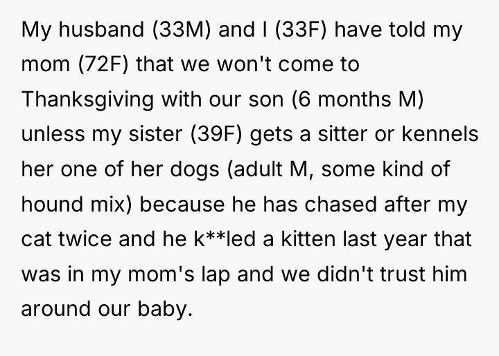 My husband (33M) and I (33F) have told my mom...