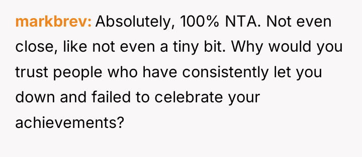 markbrev Absolutely, 100% NTA. Not even close, like not even...