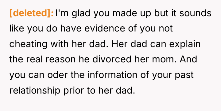 [deleted] I'm glad you made up but it sounds like...