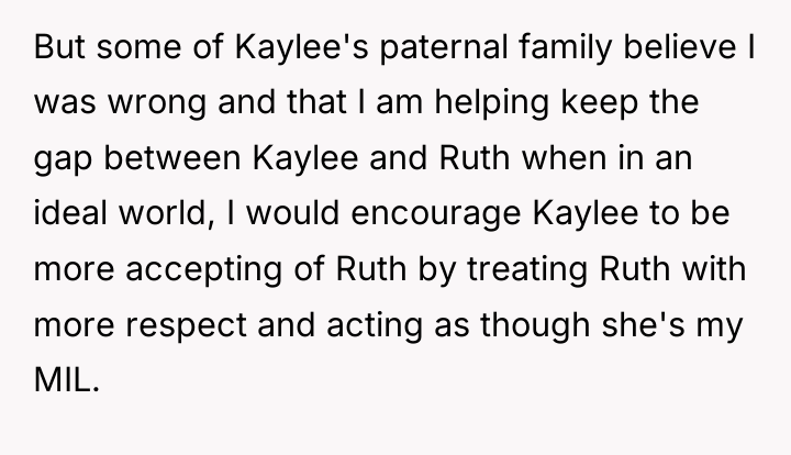 But some of Kaylee's paternal family believe I was wrong...