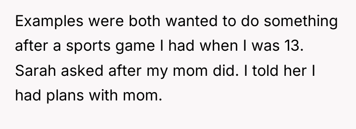Examples were both wanted to do something after a sports...