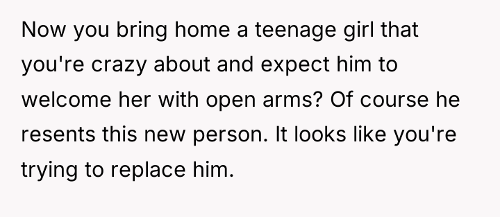 Now you bring home a teenage girl that you're crazy...