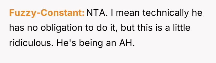 Fuzzy-Constant NTA. I mean technically he has no obligation to...