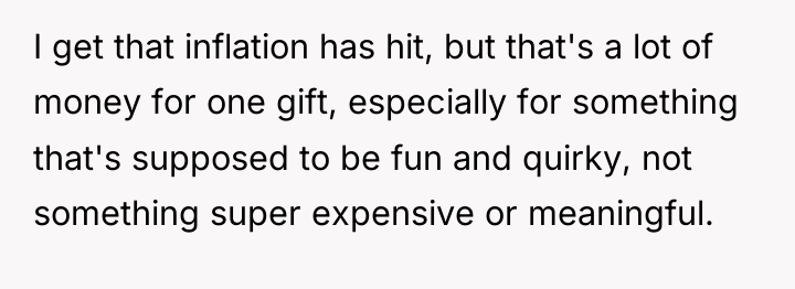 I get that inflation has hit, but that's a lot...