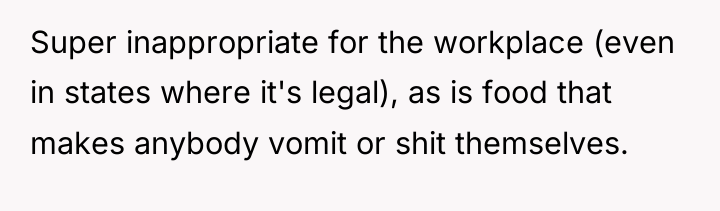 Super inappropriate for the workplace (even in states where it's...