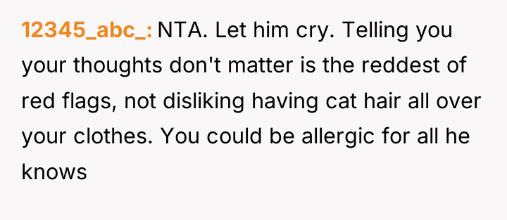 12345_abc_ NTA. Let him cry. Telling you your thoughts don't...