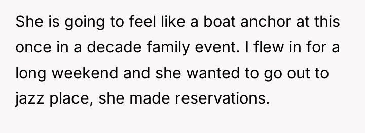 She is going to feel like a boat anchor at...