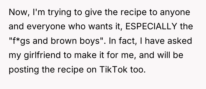 Now, I'm trying to give the recipe to anyone and...