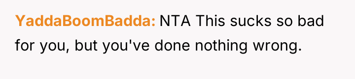 YaddaBoomBadda NTA This sucks so bad for you, but you've...