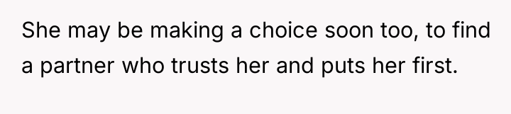 She may be making a choice soon too, to find...