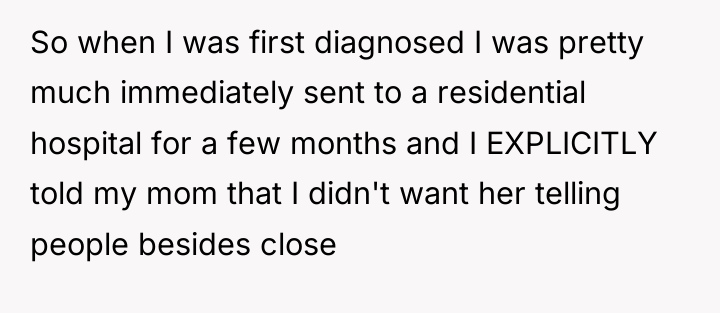 So when I was first diagnosed I was pretty much...