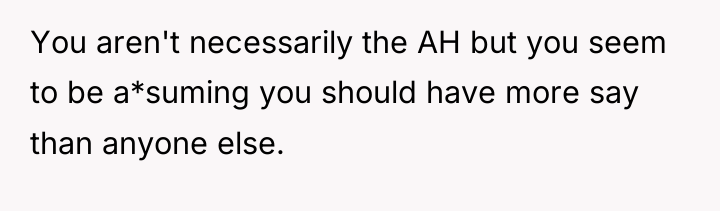 You aren't necessarily the AH but you seem to be...