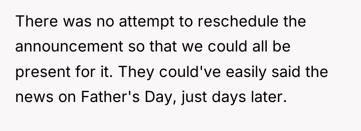 There was no attempt to reschedule the announcement so that...
