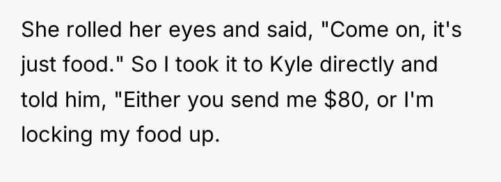 She rolled her eyes and said, "Come on, it's just...
