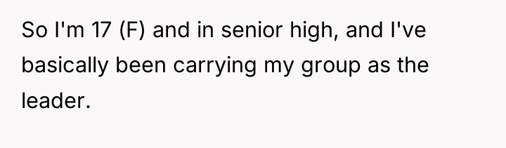 So I'm 17 (F) and in senior high, and I've...