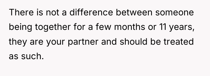 There is not a difference between someone being together for...